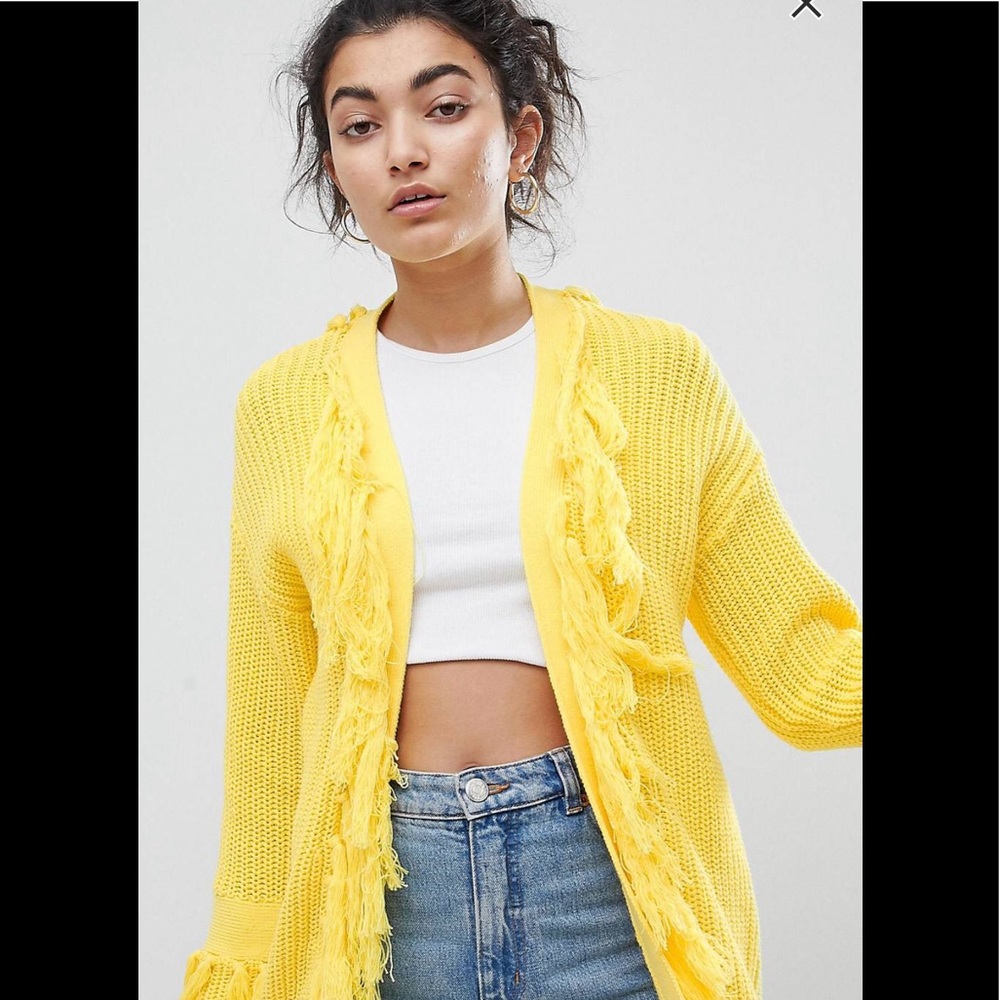 Yellow ASOS cardigan